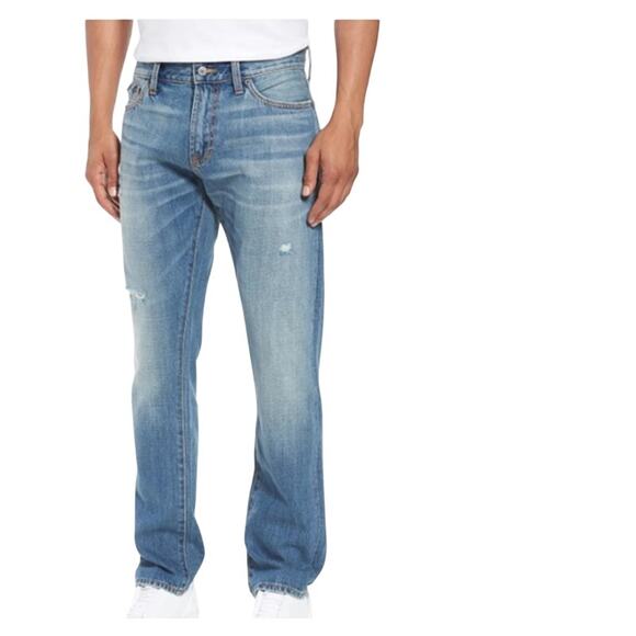 Jean Shop Other - Jean Shop Men’s Mick Straight Leg Jeans Size 36 Blue Distressed  100% Cotton